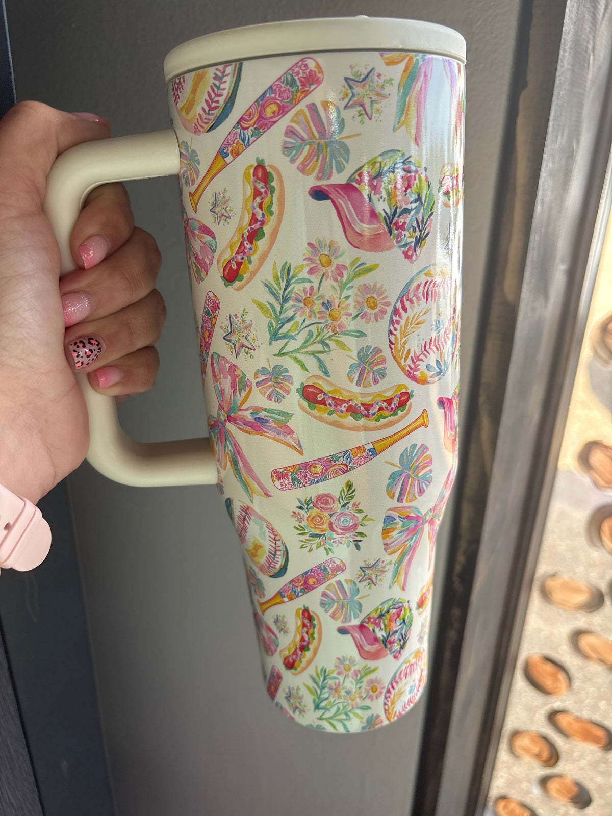Water Color Baseball Tumbler