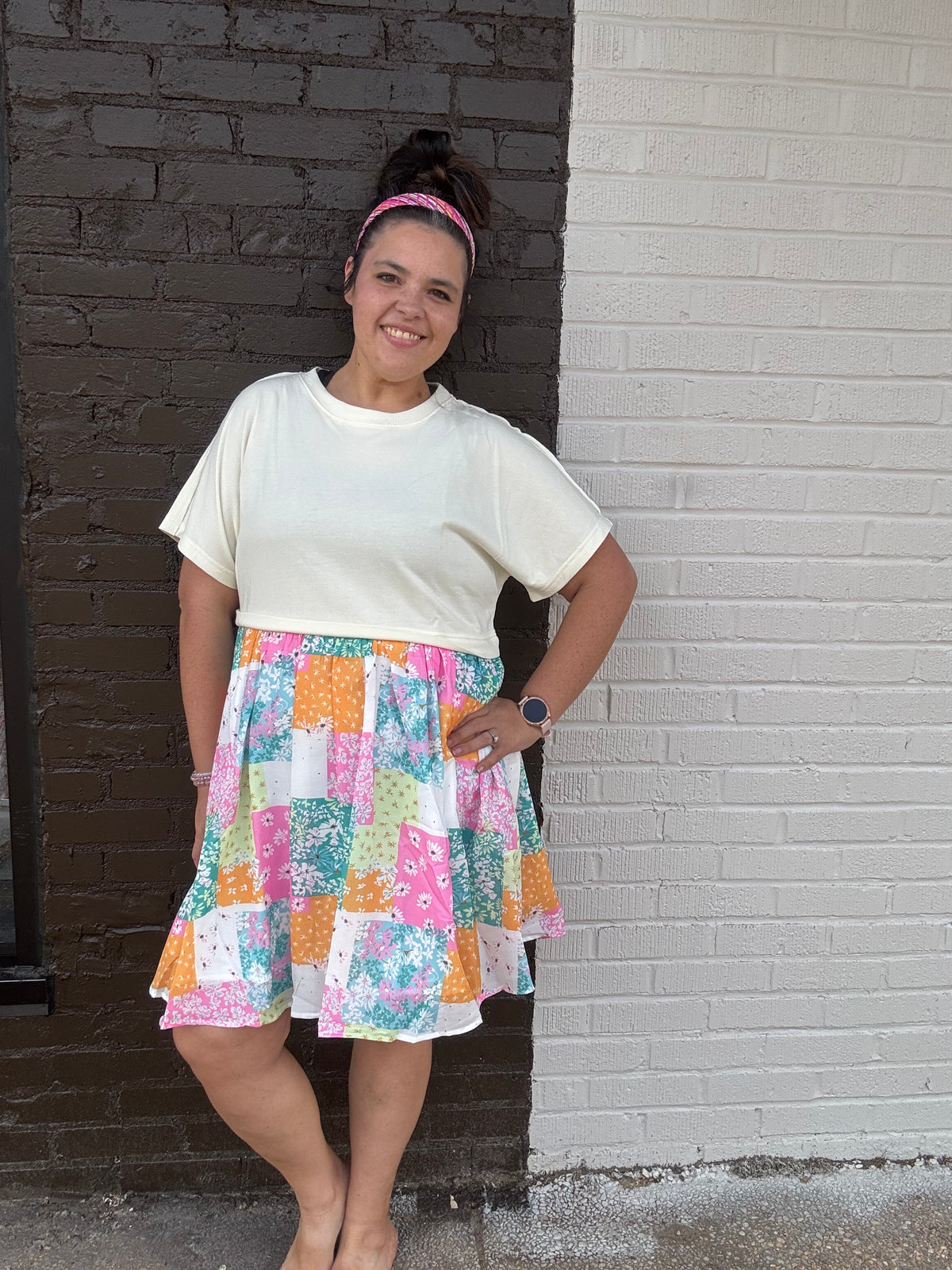 Patchwork Midi dress