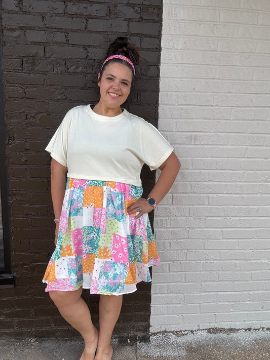 Patchwork Midi dress
