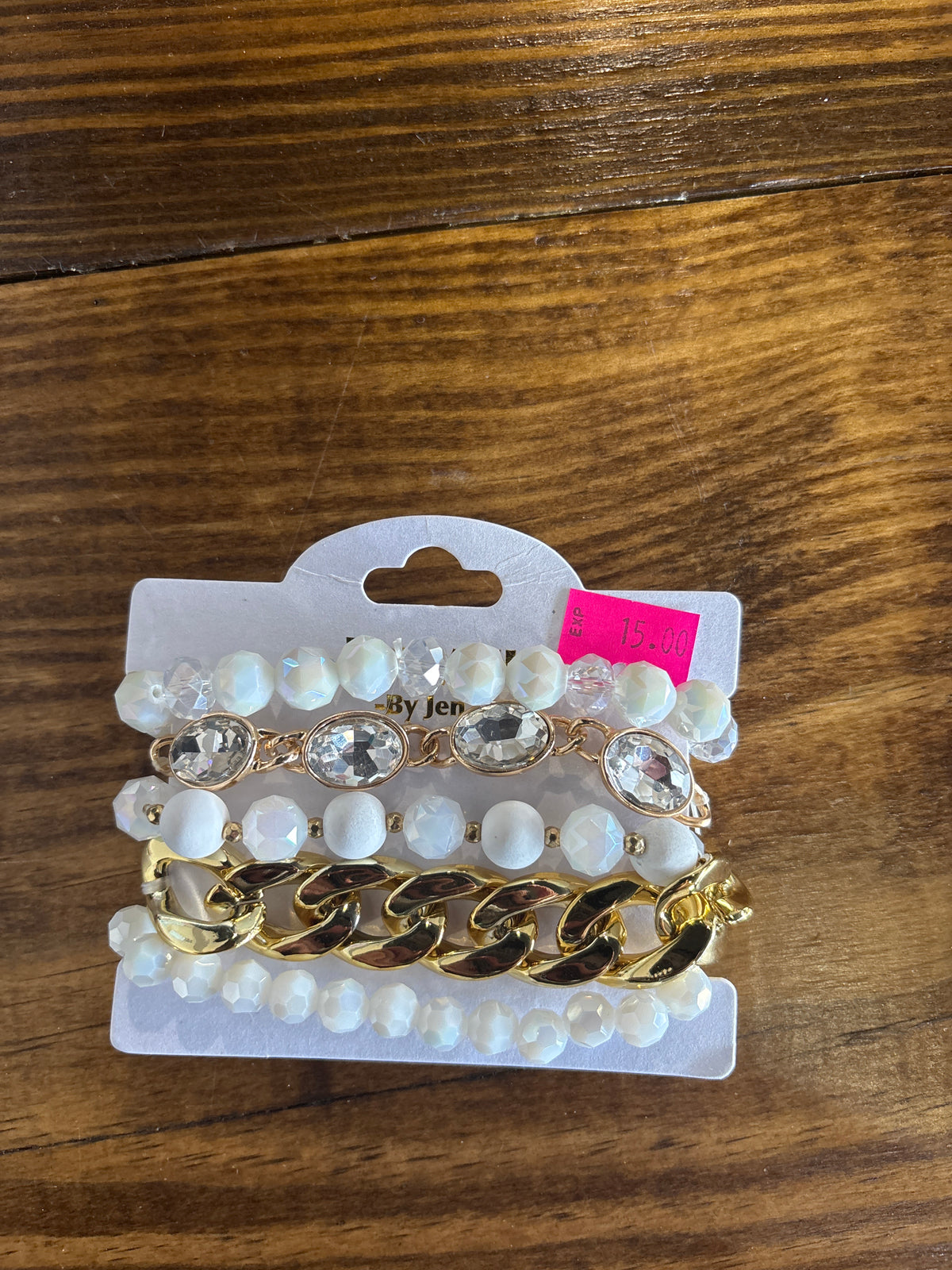 White and gold stack