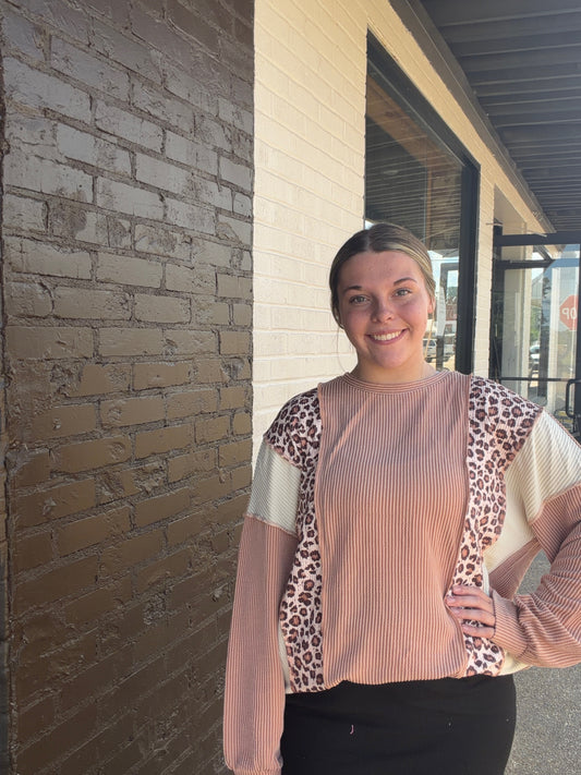 Leopard Corded Top