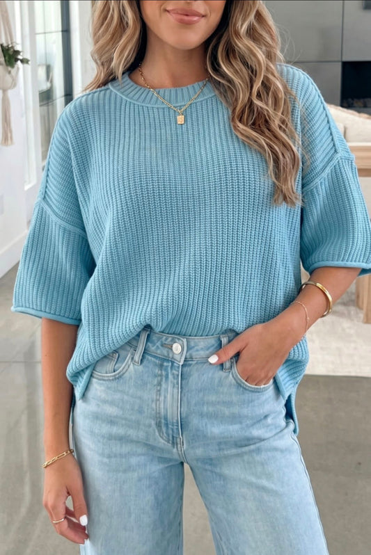 Mist Blue loose Sweater